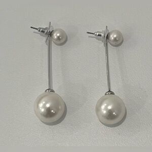 Elegant Silver and White Drop Earrings